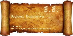 Bajomi Boglárka névjegykártya